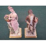 Pair of continental bisque figures