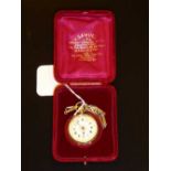 A 15ct gold fob watch,