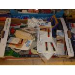 Box of hand saws, shelf barer's, grout finishers,