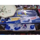 Box of Draper angle grinders, tile cutting machine,