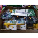 Box of Alm lawnmower bladers, Hozelock accessories,
