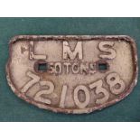 A railway wagon plate LMS 50 tons