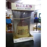 A boxed Bell's Scotch whiskey in Celebration decanter