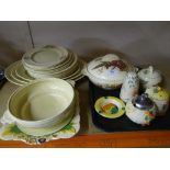 A quantity of assorted Clarice Cliff meat plates and dinner ware,