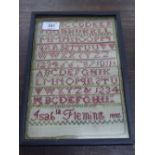 A 19th century framed sampler (1832).