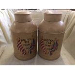 Pair of metal cannisters