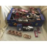 Box containing a large quantity of assorted curtain rings,