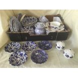 Box of Arthur wood dinner ware, Calico Burleigh floral dinner ware,