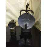 Two Carbide miner's lamps including The Premier Lamp