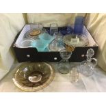 Three boxes of assorted glass ware : glasses, bowls,