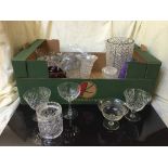 Two boxes of glass ware : drinking glasses,