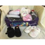 A box of assorted slippers