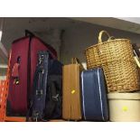 A set of luggage cases, suit bag, cabin bag,