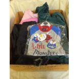 A box of assorted children's coats,
