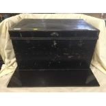 A large metal deed box,