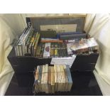 A box of railway books, VCR relating to trains, Observer air craft books,