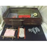 Three boxes of fishing accessories - line, weights etc,
