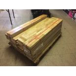 A pallet of bamboo plank flooring