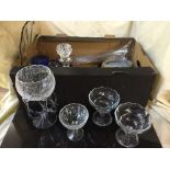 Two boxes of glass ware, dinner ware,