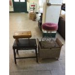 Two dressing table stools,