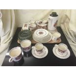 A tray of The Royal Worcester Group Palisy Roma china