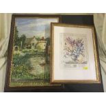 A large quantity of assorted pictures - oil on canvas, framed tapestries,