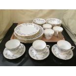 A tray of Duchess Tranquility tea set and dinner ware