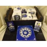 A box of boxed Ringtons china - castle caddies, cathedral jugs,