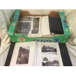 A box of large quantity of un-framed black and white photographs & print s- film stars,