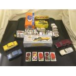 A tray of assorted die cast vehicles - Dinky Super Toys 957 snow plow, Matchbox farm vehicles,