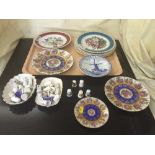 A tray of assorted collector's plates, delft plate,