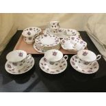 A tray of Royal Albert sweet violet tea set