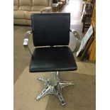 A mid 20th century chrome framed barber's chair