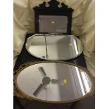 A small Edwardian mahogany mirror,