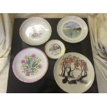 A tray of large quantity of assorted Royal Copenhagen hand painted plates,