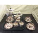 A tray of Masons Mandolay tea china