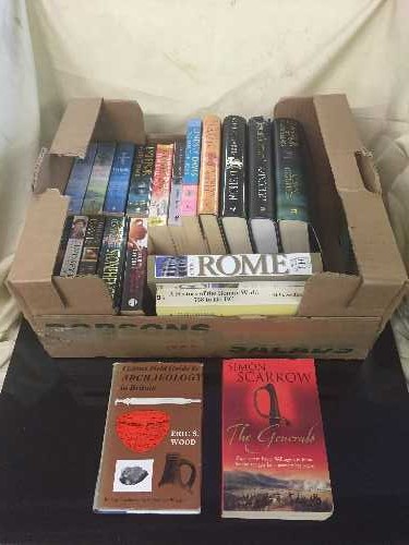 A box of hardback & paperback books - Bernard Cornwell etc