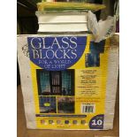 A box of glass window blocks