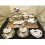 Two trays of approx sixty six pieces of Royal Albert china