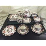 A tray of Masons Mandolay tea china