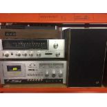 A Akai tape deck, A Technics tape deck,