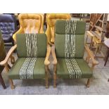 A pair of continental oak armchairs