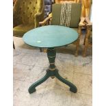 A painted pine tripod table