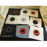 A box of large quantity of 45's including Queen, Chubby Checker,