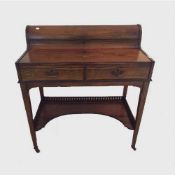 A nineteenth century inlaid rosewood lady's desk, with square tapered legs, width 83.5 cm.