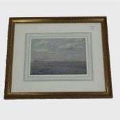 Dixon Clark : Sailing boats in calm waters, watercolour, signed, 18 cm x 26 cm, framed.
