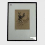 Eileen Alice Soper : Felix, etching, signed in pencil, with margins, 22 cm x 17 cm, framed.