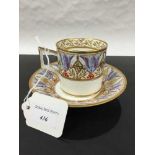 A Derby porcelain teacup and saucer, late eighteenth century,