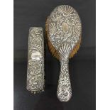 A silver backed dressing table brush, Birmingham 1888, length 25cm,