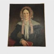 Nineteenth Century English School : A portrait of Ann Venton Gibson, oil on canvas, 76 cm x 64 cm,